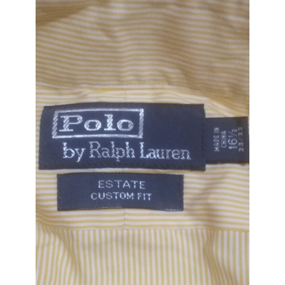 New Polo Ralph Lauren Estate Custom Fit Dress Shirt Yellow Men 16.5 32/33 (XL) - Picture 9 of 12